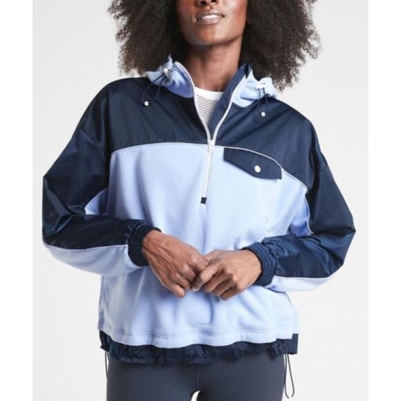 Athleta Tops - Athleta Zion Microfleece 1/2 Zip Hooded Jacket-sz Large